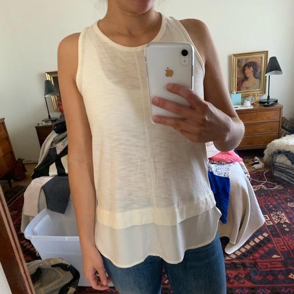 J Crew - Ivory tank top with hem - Picture 5 of 6